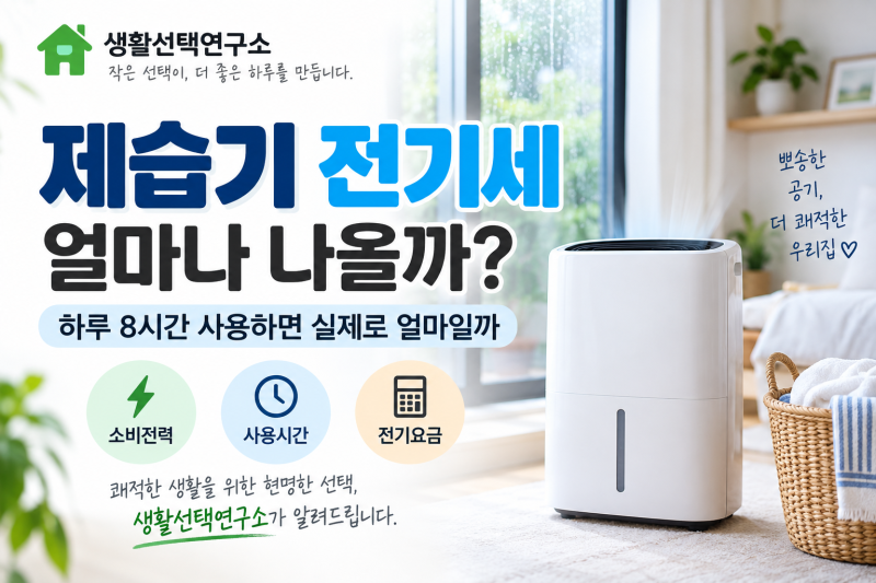 제습기 전기세 얼마나 나올까? 하루 8시간 사용하면 실제로 얼마일까