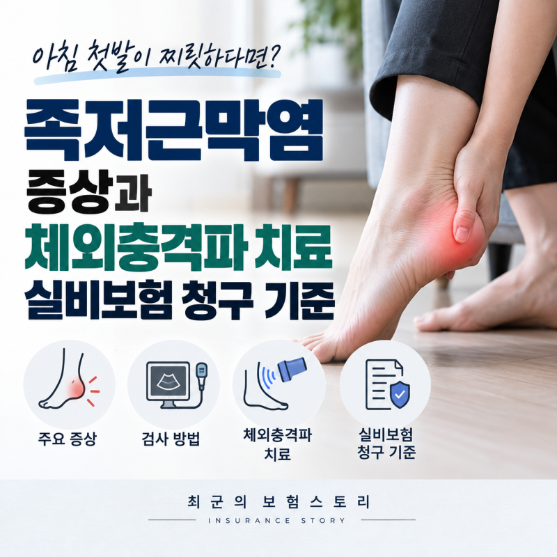 족저근막염 증상과 체외충격파 치료 실비보험 청구 기준