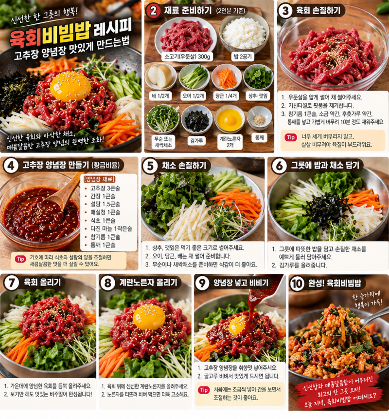 육회비빔밥 레시피｜고추장 양념장 맛있게 만드는 법