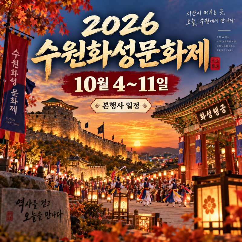 2026 수원화성문화제 일정 10월 4~11일｜올해 행사 기간·주요 프로그램 정리