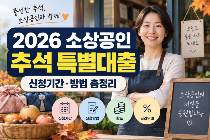 2026년 소상공인 추석 특별대출 신청방법 총정리, 기간·한도·금리우대까지