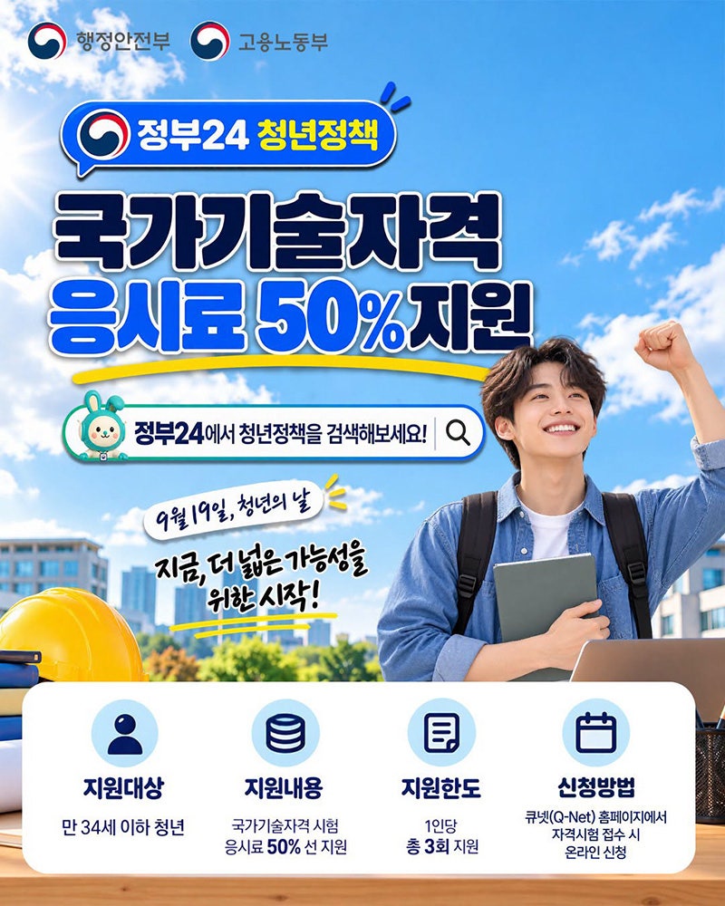 [청년 주목] 2026 자격증 응시료 지원 총정리｜국가기술자격 50%부터 토익·오픽·한국사까지