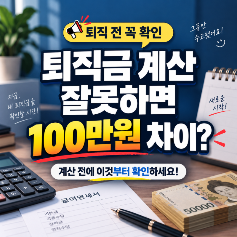 ⭐"내 퇴직금 얼마일까?" 퇴직금 계산기 사용법, 3개월 평균임금·세전 세후 계산방법