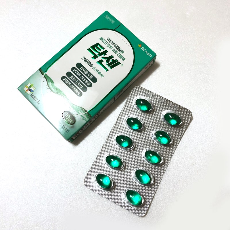 효과가 빠르고 좋은 진통제 초록색 탁센 연질캡슐