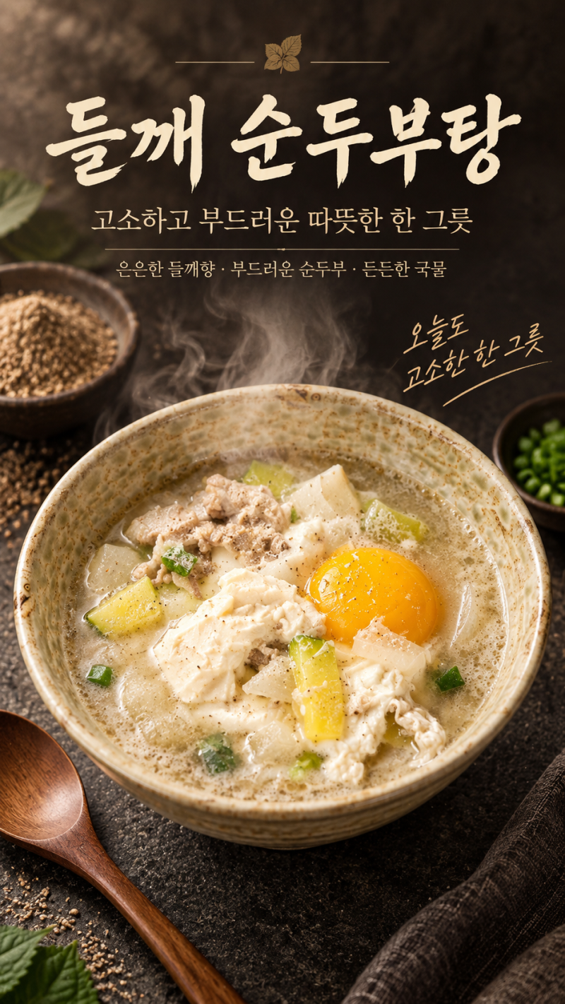 들깨 순두부탕 레시피  냉동 대패삼겹살 넣어 고소하고 든든하게