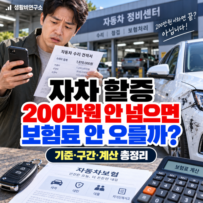 자차 할증, 200만원 안 넘으면 보험료 안 오를까? 금액 기준·구간·계산 총정리