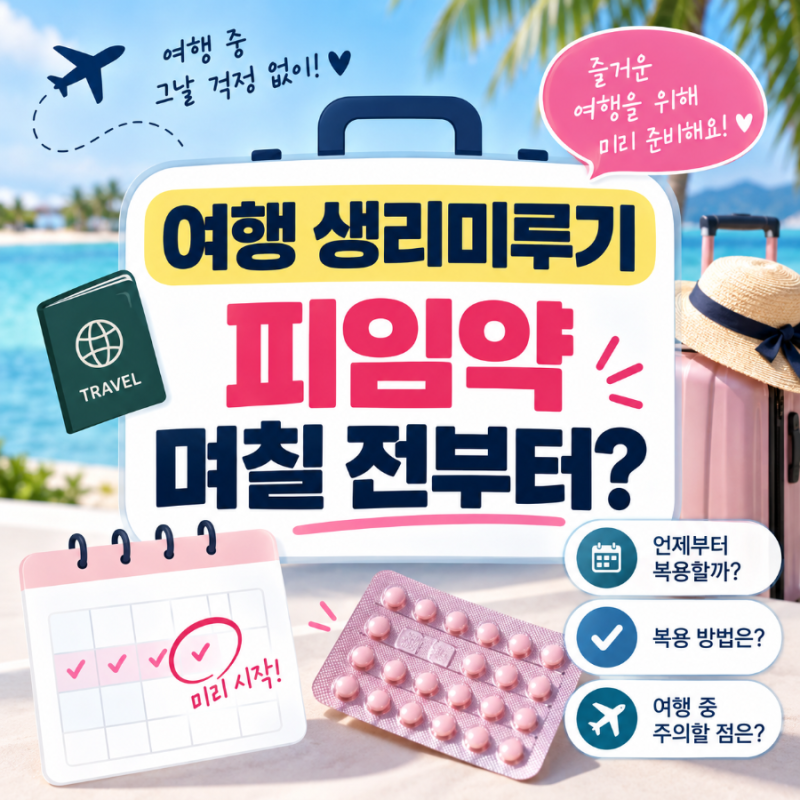 여행 생리 미루기, 피임약 며칠 전부터 먹어야할까