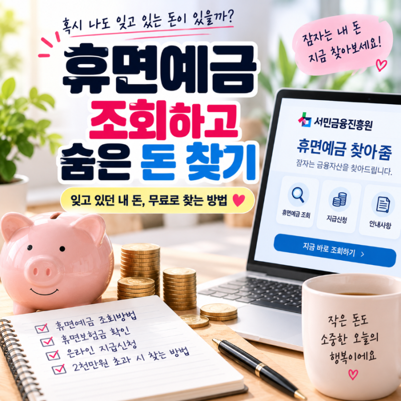휴면예금 조회방법, 잊고 있던 내 돈 무료로 찾는 방법 총정