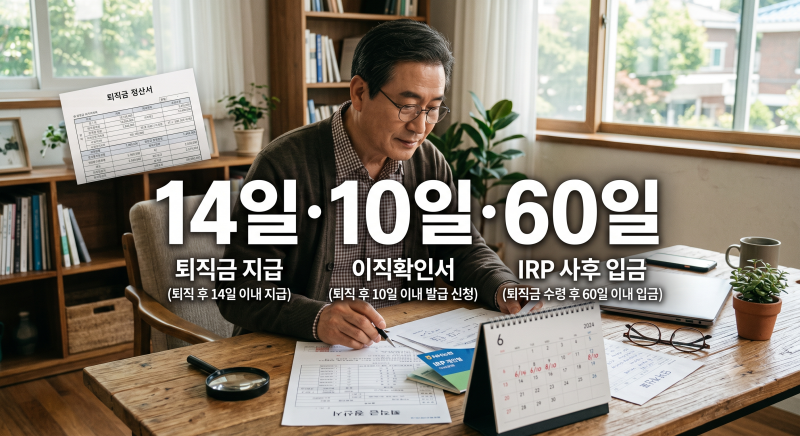 퇴직금 연차 정산 총정리, 퇴사 후 14일·IRP·실업급여까지