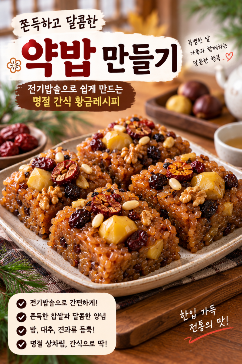 약밥 만드는 법｜전기밥솥으로 쉽게 만드는 쫀득한 약식 황금레시피