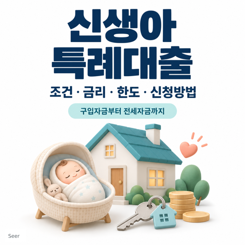 [대출정보] 2026 신생아 특례대출 조건·금리·한도·신청방법, 주택구입자금(디딤돌)·전세자....