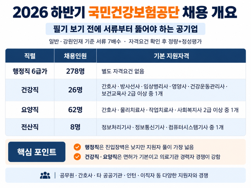 국민건강보험공단 채용｜서류 7배수, 현실적으로 어느 정도 스펙은 있어야 할까?