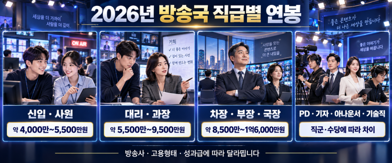 2026년 방송국 직급별 연봉