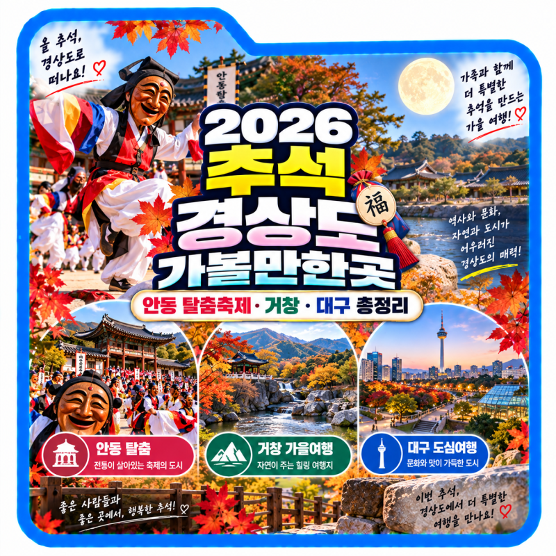 2026 추석 경상도 가볼만한곳, 안동 탈춤축제·거창·대구 총정리