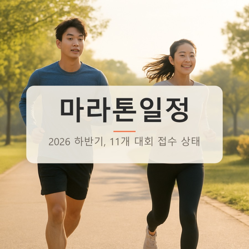 마라톤일정 2026 하반기, 11개 대회 접수 상태