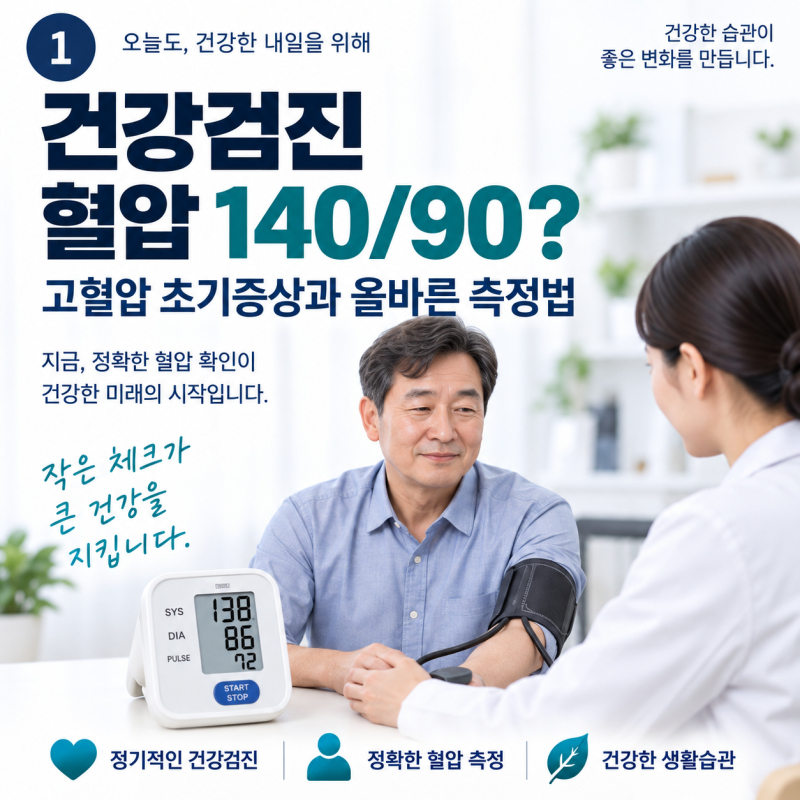 건강검진 혈압 140/90이면 고혈압일까? 초기증상과 정상혈압 기준