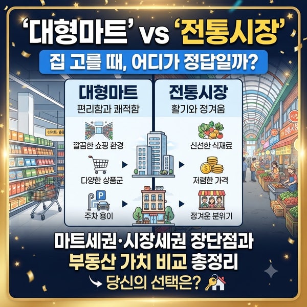 집 고를 때 '대형마트' vs '전통시장' 어디가 정답일까? 마트세권·시장세권 장단점과 부동산 ....