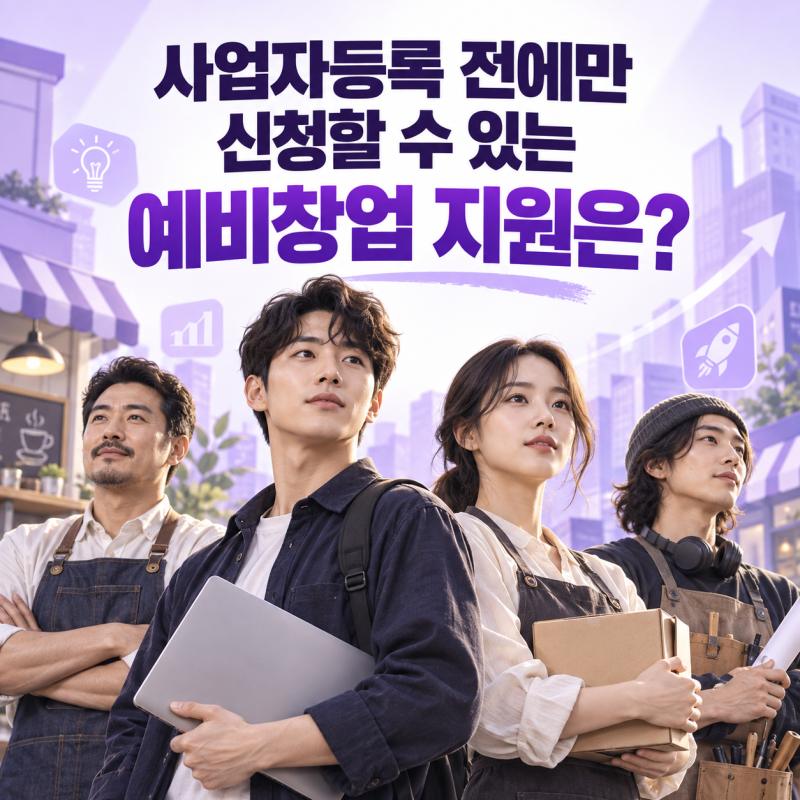 사업자등록 전에만 신청할 수 있는 예비창업 지원은?