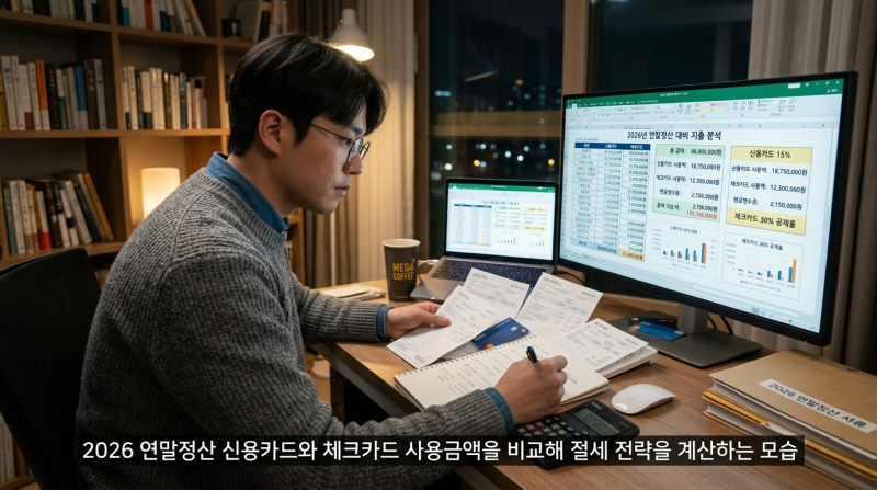 2026 연말정산, 신용카드 계속 쓰면 손해? 25% 넘었다면 체크카드로 바꿀 때