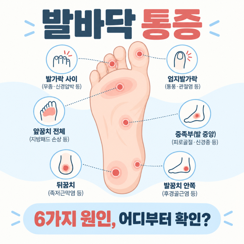 "'아침 첫 발이 유독 아프다면서요?'" 발바닥 통증 6가지, 부위·양상으로 갈립니다