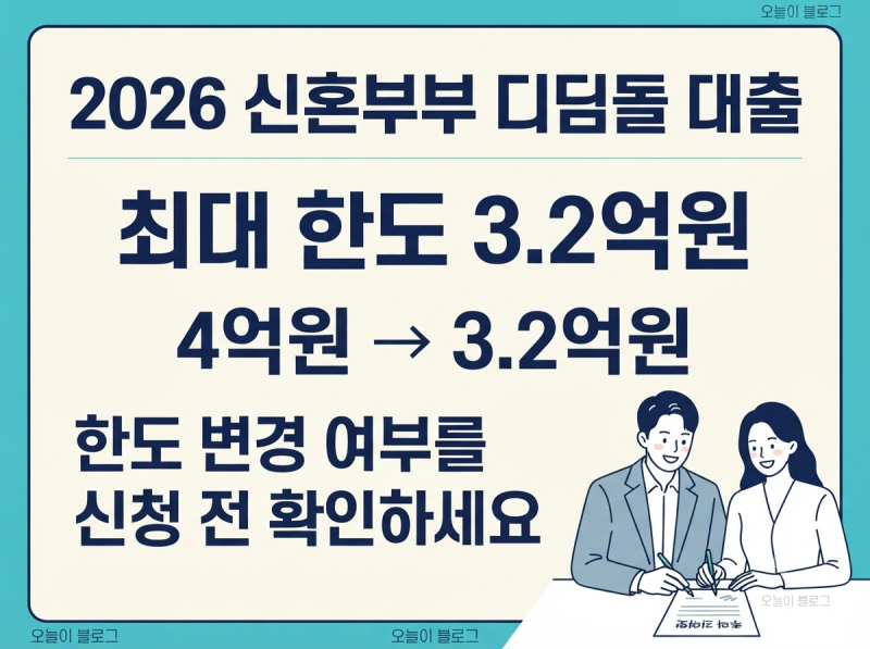 신혼부부 디딤돌 대출 한도 확인방법｜2026년 3.2억 그대로인지 알아보기