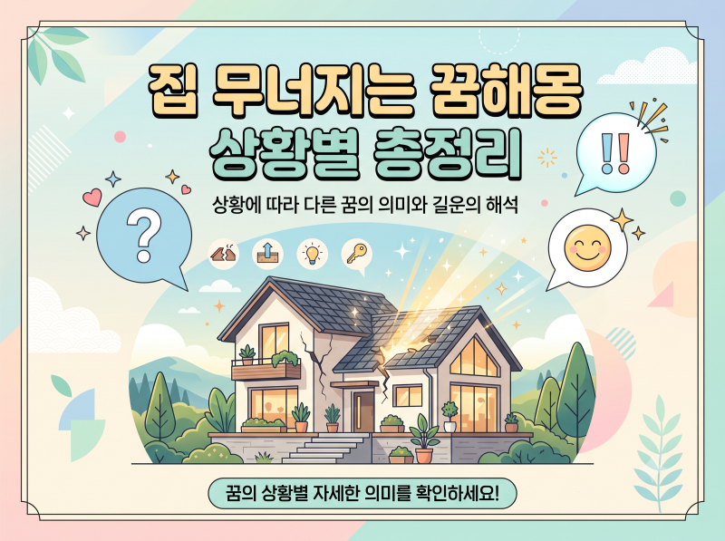집이 무너지는 꿈해몽, 상황별 의미 총정리 – 흉몽이 아니라 재물운?