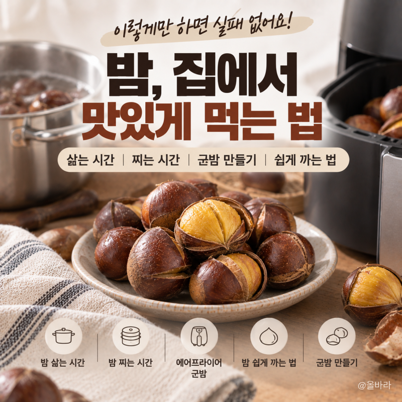 밤 삶는 시간 몇 분이 정답일까? 실패 없이 익히는 방법