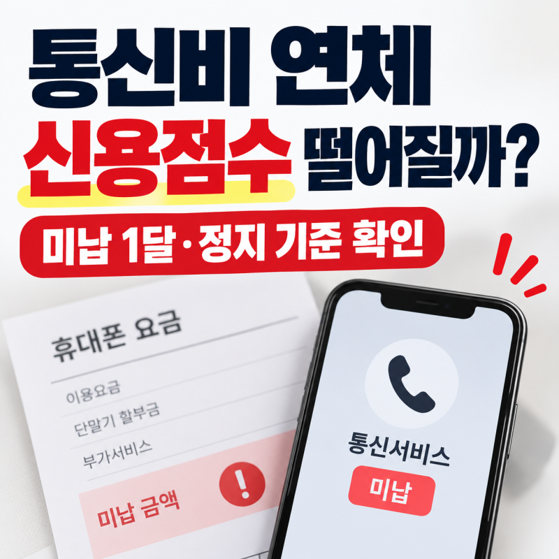 통신비 연체하면 신용점수 떨어질까? 미납 1달·정지 기준 확인