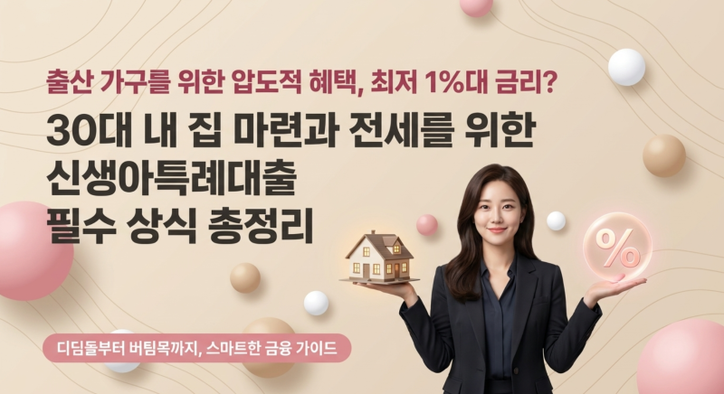 신생아특례대출 조건 및 디딤돌·버팀목 최저 1%대 금리 조건 총정리