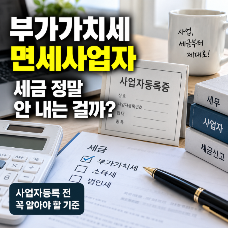 부가가치세면세사업자 뜻과 세금 차이, 사업자등록 전 알아둘 기준
