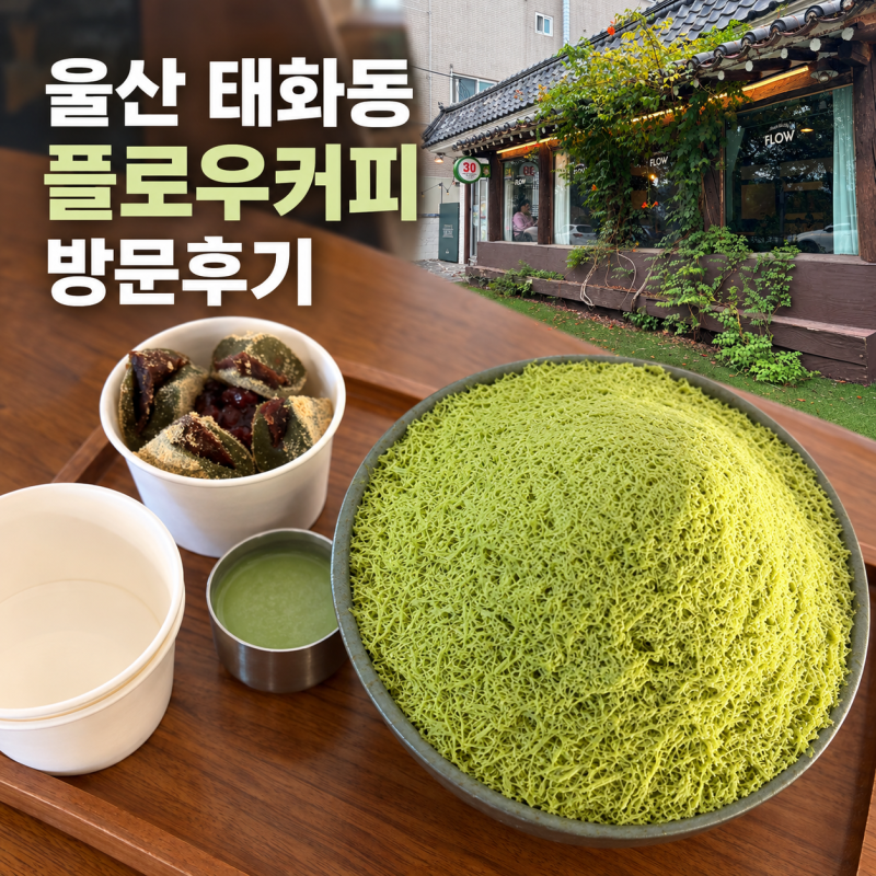 蔚山太和江国家庭園 カフェおすすめ｜中区太和洞カフェ Flow Coffee 抹茶かき氷レビュー