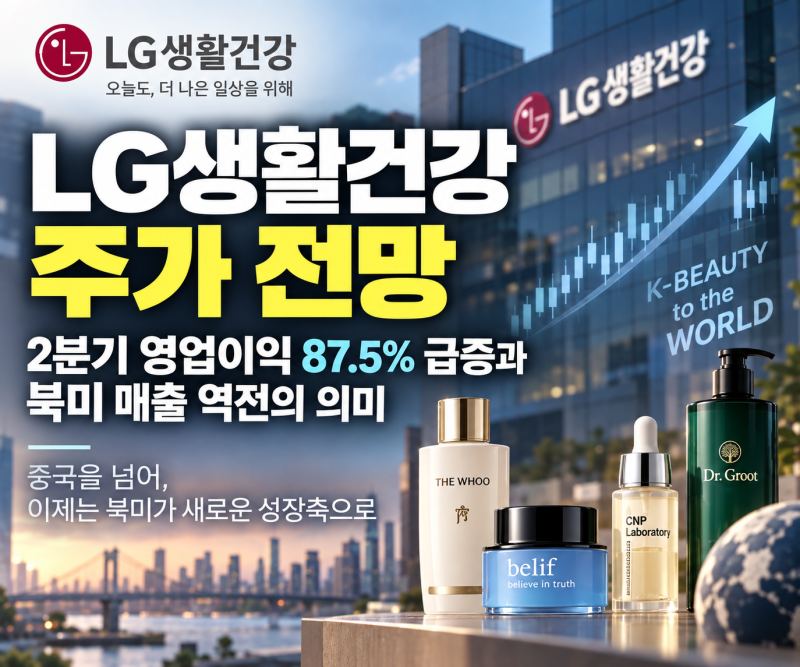 LG생활건강 주가 전망, 2분기 영업이익 87.5% 급증과 북미 매출 역전의 의미