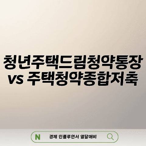 청년주택드림청약통장 주택청약종합저축 차이 금리부터 대출까지