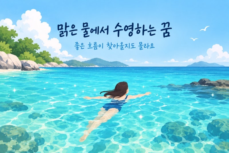 맑은 바닷가와 연못에서 수영하는 꿈 해몽 파란 물에서 기분 좋게 수영했다면?