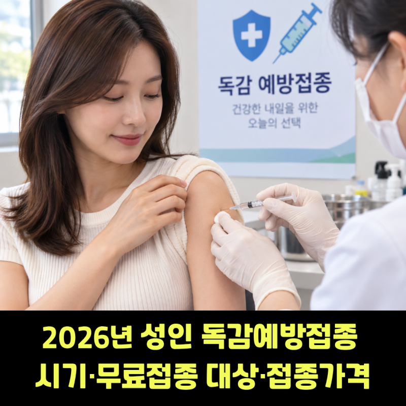 2026년 성인 독감예방접종 시기 언제? 무료접종 대상은?