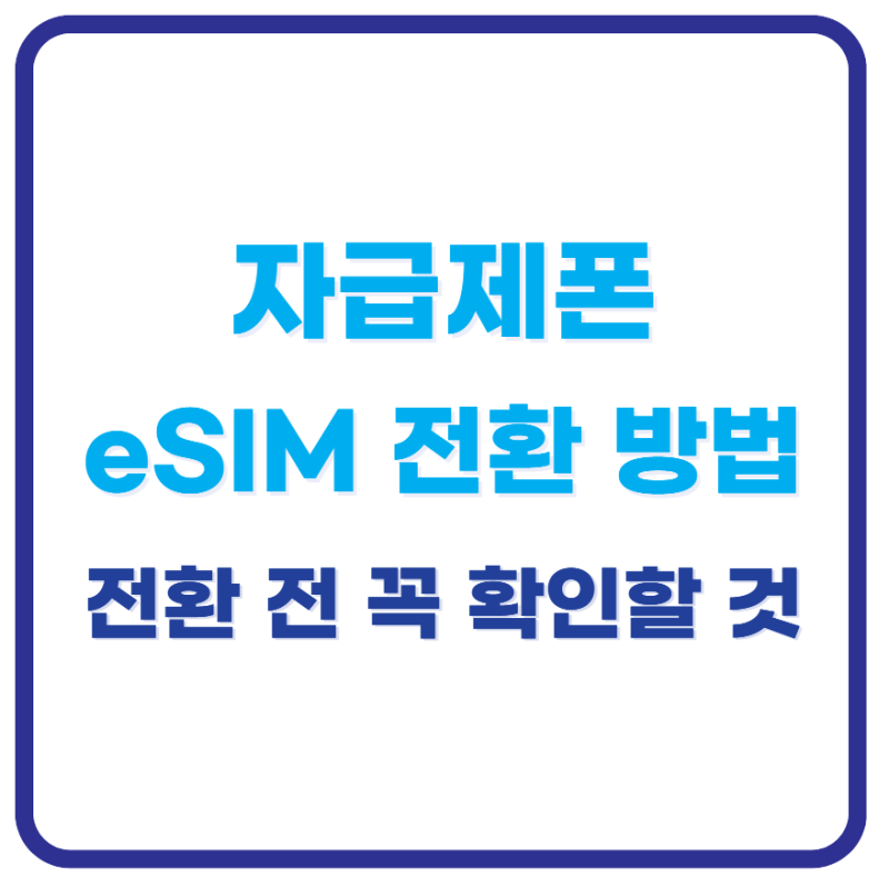 자급제폰 유심 eSIM 전환 방법, 통신사별 차이 총정리