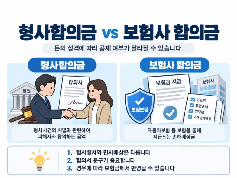 [교통사고, 법이 필요한 순간 5편] 형사합의금과 보험사 합의금은 다른 돈일까?“형사합의금 ....