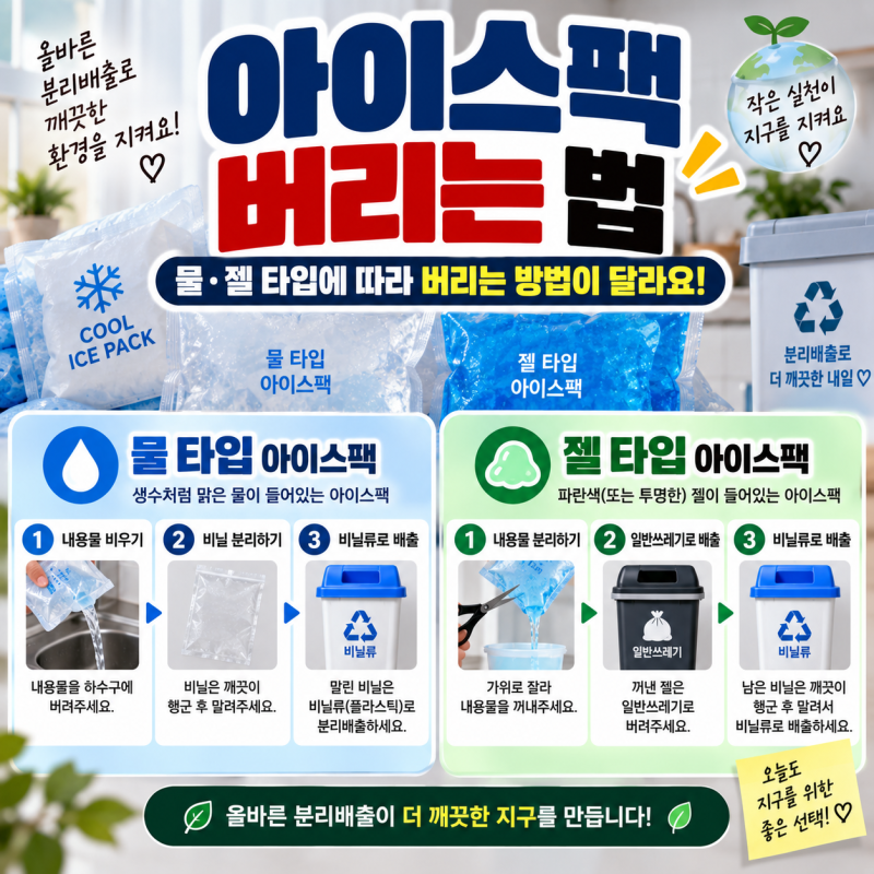 아이스팩 버리는 법, 물·젤 타입에 따라 버리는 방법이 달라요