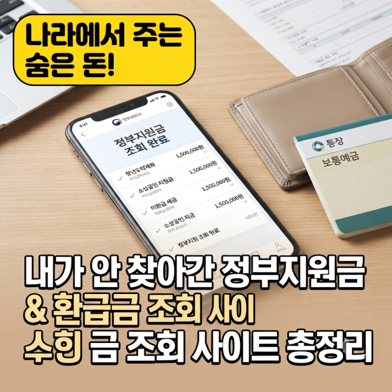 "내 통장에서 돈이 새어나가고 있습니다" 숨은 정부지원금 & 환급금 조회 통합 사이트 총정리