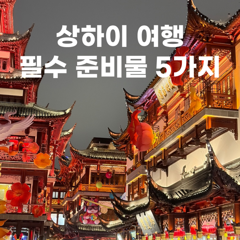 상하이 여행 필수 준비물 BEST 5 중국 상해 여행준비