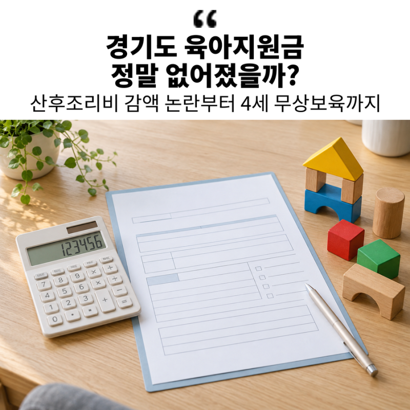 경기도 육아지원금 정말 없어졌을까? 산후조리비 감액 논란과 2026년 지원정책 정리