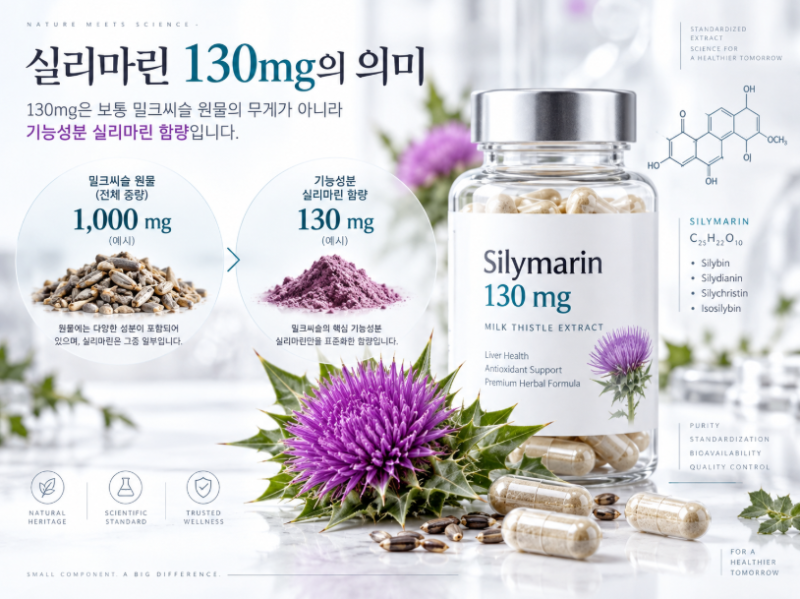 밀크씨슬 130mg, 왜 간 영양제에서 자주 보이는 숫자일까?