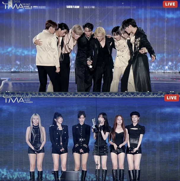 에이티즈·엔믹스·라이즈·코르티스, '2026 TMA' 공동 대상…김수현 시상자 등장 [종합]