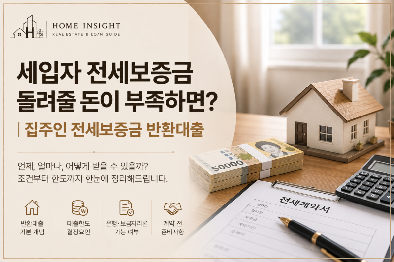 세입자 전세보증금 돌려줄 돈이 부족하면?｜집주인 전세보증금 반환대출