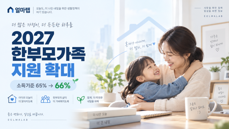 2027 한부모가족 지원 확대, 소득기준 66%면 얼마? 대상·지원금 총정리