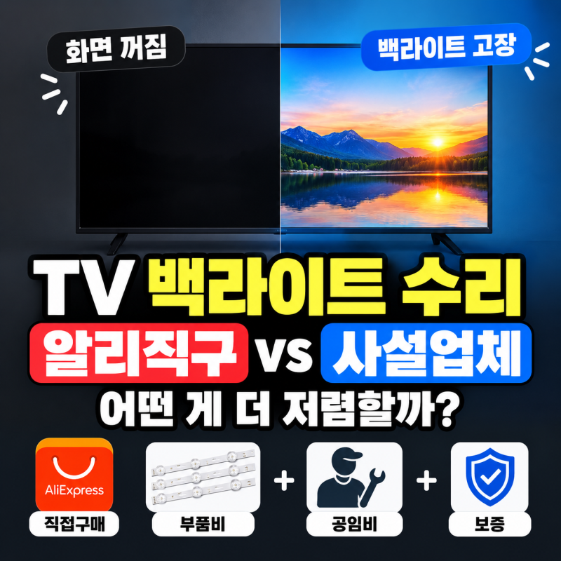 TV 백라이트 고장! 알리 직구 vs 사설 업체 전적 위탁, 수리 비용 차이와 현실적인 선택법