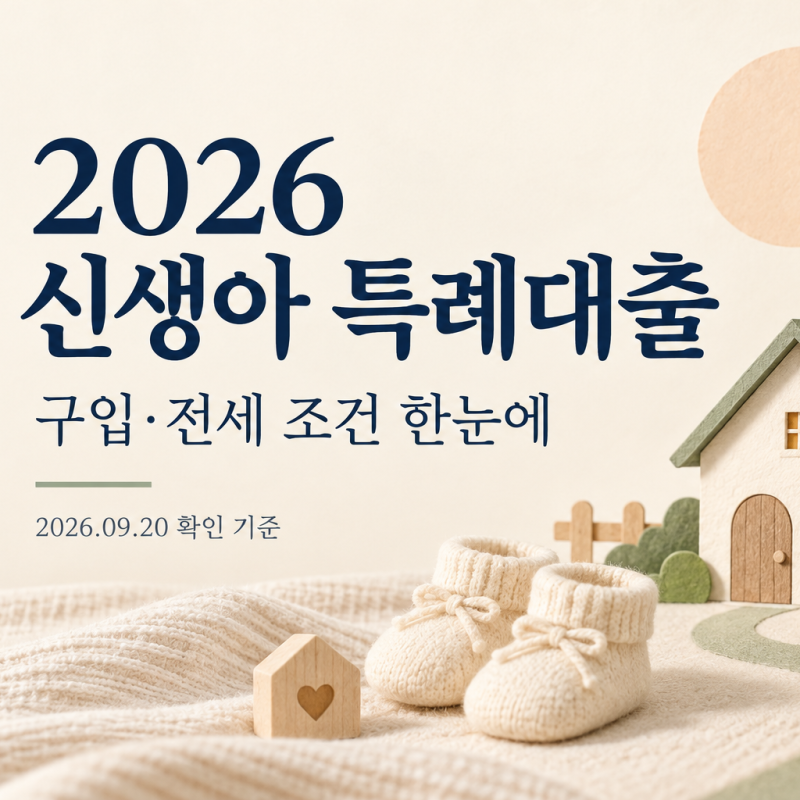 “우리 집도 받을 수 있을까?” 2026 신생아 특례대출 조건·금리·한도부터 대환까지 총정리