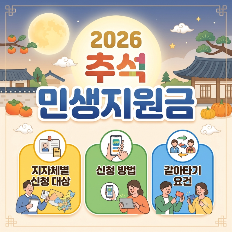2026 추석 민생지원금 지자체별 대상 및 신청 방법 (+지급액,사용처)