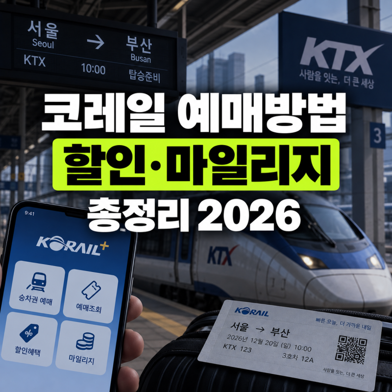 코레일 예매방법 2026, 할인·마일리지 총정리