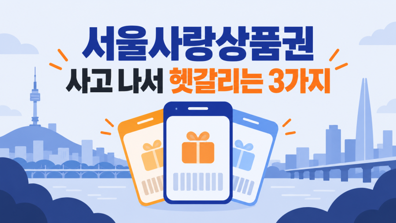 서울사랑상품권 사용처와 환불 기준, 사고 나서 헷갈리는 3가지